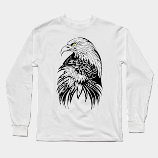 Eagle Wild Animal Nature Illustration Art Tattoo Long Sleeve T-Shirt